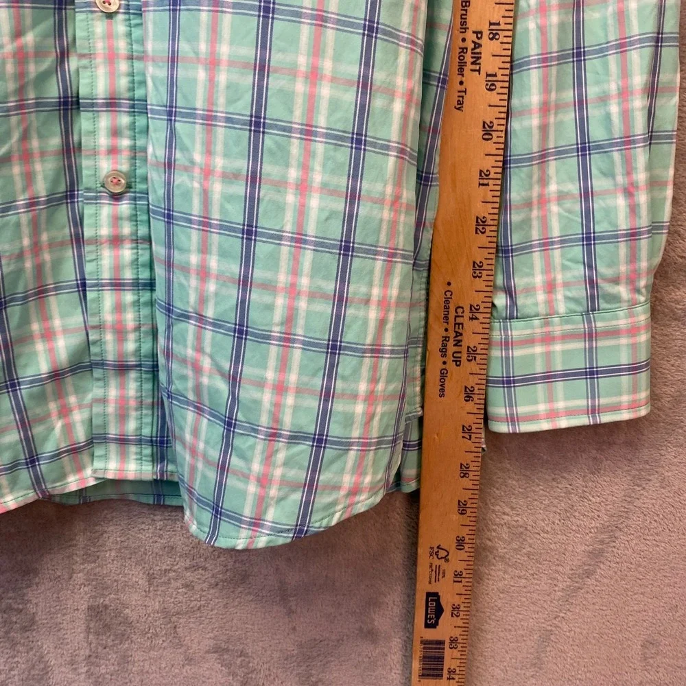 Southern Tide Performance Shirt Mens M Green Plaid Long Sleeve Button Down Mylan